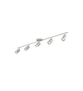 Rsylight Retro Metal İnox 5 Li 180 Derece Hareketli Led Spot Avize Beyaz Ampullü