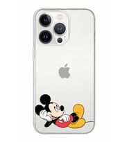 Apple iPhone 13 Pro Uyumlu Kapak Mickey Mouse Tasarımlı Şeffaf Silikon Kılıf