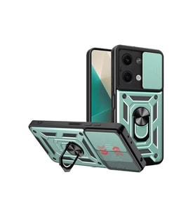Newface Xiaomi Poco X6 Kılıf Pars Lens Yüzüklü Silikon - Yeşil