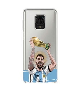 Redmi Note 9 Pro / 9s Uyumlu Lionel Messi Arjantin Tasarımlı Şeffaf Telefon Kılıfı