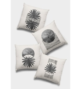 Füme Modern Çift Taraflı 4'lü Set Kırlent Kılıfı 4KR024