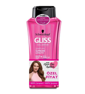 Gliss Şampuan Supreme Length 400 Ml + 400 Ml 2 li Set