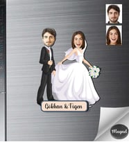 Kişiye Özel Gelin Dağmat Ahşap Magnet -7