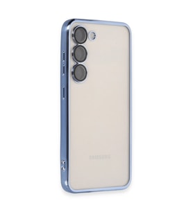 Samsung Galaxy S24 Kılıf Kamera Korumalı Lensli Silikon - Açık Mavi