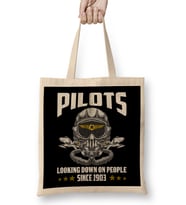 Funny Pilots Looking Down On People Since 1903 Pun Bez Çanta Uzun Saplı