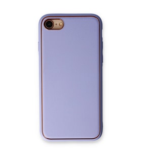 iPhone 7 Kılıf Coco Deri Silikon Kapak - Açık Lila