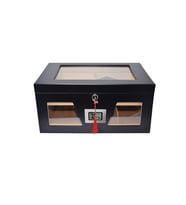 Falconetti Siyah 2 Katlı Camlı Humidor Puro Kutusu rc21
