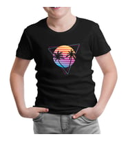 Summer Night Lights Siyah Çocuk Tshirt