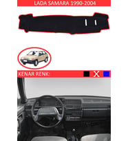 Lada Samara 1990-2004 Için Uygun Torpido Koruma Halısı Siyah Kenar Renk Kırmızı