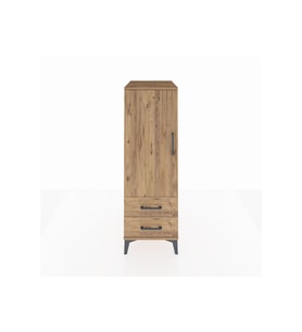 Kronos Dolap 3 Raflı 2 Çekmeceli Tek Kapaklı 44x59x134 Çam-Çam
