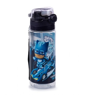 Pj Mask 500 ml Sİlikon Pipetli Erkek Çocuk Okul Matarası - Suluk