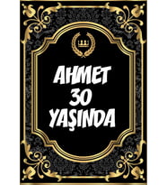 Altın Desenli Klasik Temalı Doğum Günü Afişi 35X50 cm
