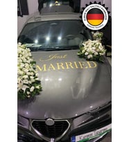 Just Married Yazılı Düğün Arabası Ön Kaput Süsleme Sticker Gelin Araba Gold Renk Yazı 1 Adet