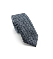 PİERRONİ Gri Lacivert Çizgili Slim Kravat P0366