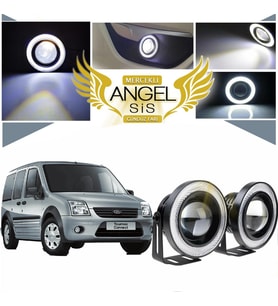Ford Transit Connect Uyumlu, Universal Mercekli Led Angel Sis Farı, 76mm Beyaz Renk