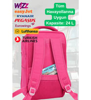 Seyahat Sırt Çantası 40cm 40x25x15 cm Pegasus, Wizz Air, Ryanair, El Valizi Koltuk Altı Valizi