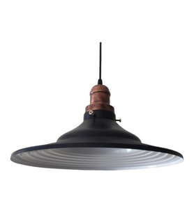Mylight Retro Mat Siyah Metal Tekli Sarkıt Mat Eskitme Bakır Askılı 40 cm