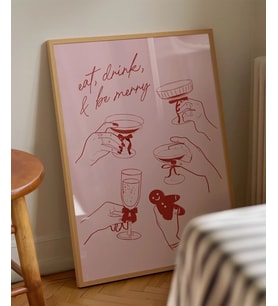 Çerçevesiz Poster Eat, Drink & Be Merry