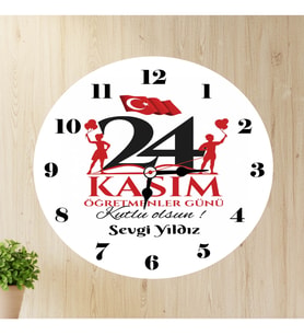 24 Kasım Öğretmenler Günü Duvar Saati