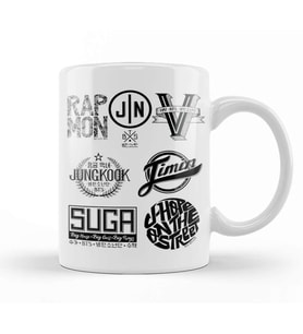 Bts Members Logo Kupa Bardak Porselen