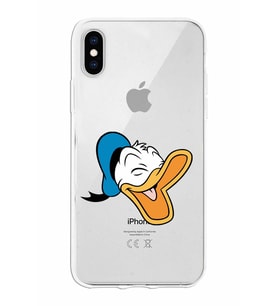 Apple iPhone X Uyumlu Kapak Donald Duck Tasarımlı Şeffaf Silikon Kılıf