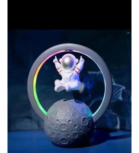 Manyetik Astronot Tasarımlı Bluetooth Hoparlör Gece Lambası Şarjlı Dokunmatik (Renksiz)