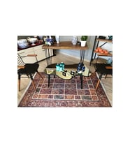 Fawdecor Aynalı Masif Ahşap Orta Sehpa - 80 x 50 cm Ebatında Ahşap Modern Cam Tablalı Orta Sehpa (Siyah)