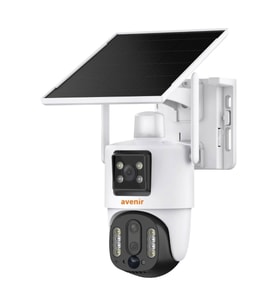 Avenir AV-M13 4g Simkartlı Solar Panelli 3 Lensli 12mp Full Color Gece Görüşü Çift Yönlü Ses Kamera (Beyaz)
