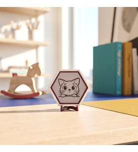 Modern Dokunuşlu Pati Detaylı Kedi Masaüstü Süsü Çalışma Masalarınız İçin Estetik ve Zarif Bir Dekoratif Seçenek 10x10 cm