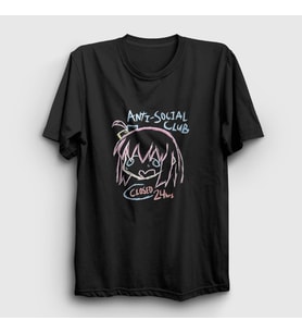 Presmono Unisex Siyah Anti Social Club Bocchi The Rock T-Shirt 506490tt