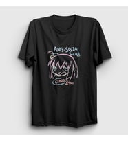 Presmono Unisex Siyah Anti Social Club Bocchi The Rock T-Shirt 506490tt