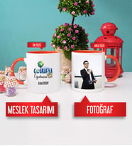 Coğrafya Öğretmenine Hediye Coğrafya Öğretmeni Kupa Bardak Turuncu Fotoğraflı