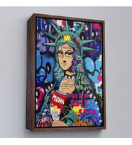 Çerçeveli Mona Lisa Grafitti Pop Art Duvar Tablosu (Siyah)