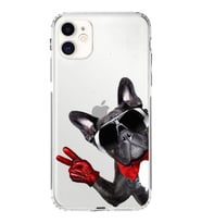 PrintiFy iPhone 11 ile Uyumlu Köpek 2 Kamera Korumalı Şeffaf Kılıf