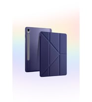 Fuchsia Galaxy Tab S10 Lite 10.9 inç ile Uyumlu Kalem Bölmeli Katlanabilir Standlı Tri Folding Tablet Kılıfı