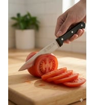 Sürmene Meyve Sebze Mutfak Bıçağı 20 cm Paslanmaz Çelik Keskin Pimli Siyah Bıçak Sürbisa 61004-P