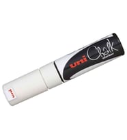 Uni Chalk 8 mm Kesik Uç Su Bazlı Sıvı Tebeşir Kalemi Beyaz 
