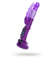 Vajinal Çift Çıkışlı Döner İnci Taneli Çift Motorlu Vantuzlu 22cm Vibratör