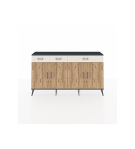 Arges Konsol 4 Raflı 3 Çekmeceli 4 Kapaklı 176x30x99 Antrasit-Çam/Aytaşı