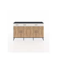 Arges Konsol 4 Raflı 3 Çekmeceli 4 Kapaklı 176x30x99 Antrasit-Çam/Aytaşı