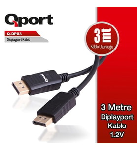 QPORT Q-DP03 3metre DP Kablo