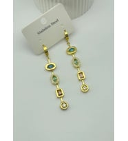 Çelik Gold Renkli Taşlı Küpe 25-clk61