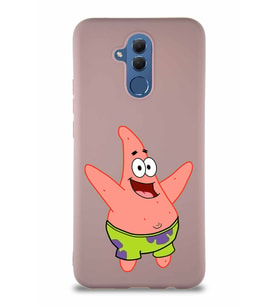 Huawei Mate 20 Lite Soft Premier Kapak Patrick Yıldız Tasarımlı Silikon Kılıf - Pudra (Şeffaf)