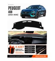 PEUGEOT 408 (2022-2026) Uyumlu Torpido Örtüsü Torpido Kılıfı - Siyah
