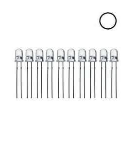 5mm Şeffaf Beyaz Led Paketi - 10 Adet
