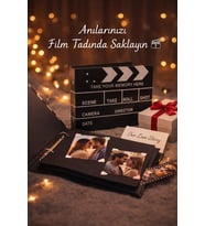 Klaket Fotoğraf Albümü Anı Defteri Scrapbook Film Tasarımlı Hediye Albüm Sevgiliye Özel Gün Hediyesi (Çok Renkli)