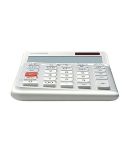 Casio JE-12E-WE Beyaz 12 Hane Masa Üstü Ergonomik Tuşlu Hesap Makinesi