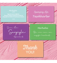 Teşekkür Kartı - Thank you card 50 adet renkli-TK070