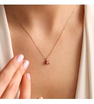 14 Ayar Altın Uğur Böcek Kolye Minimal