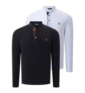 İKİLİ SET V4009 DEWBERRY ERKEK SWEATSHIRT-BEYAZ-SİYAH